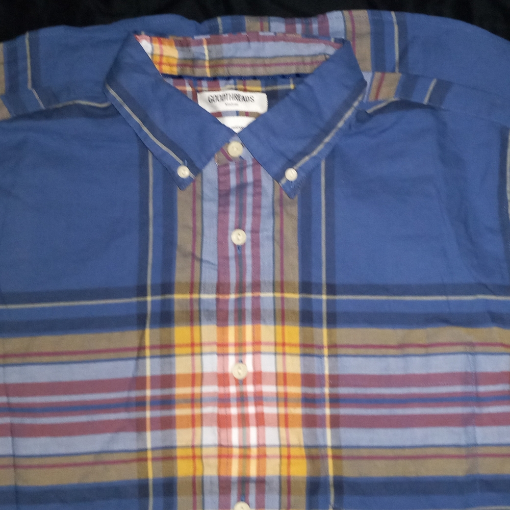Goodthreads Blue and Yellow Casual Button Down Shirt